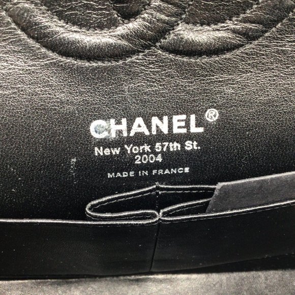 CHANEL BLACK / WHITE / PINK 2004 WOVEN TWEED DOUBLE FLAP BAG - Picture 10 of 14